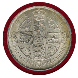 イギリス 1885年 銀貨 ヴィクトリア女王 フローリン(2S) PCGS MS63