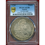 神聖ローマ帝国 オーストリア 1725年 ターラー 銀貨 カール6世 PCGS AU58