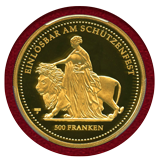 スイス 現代射撃祭 2002年 500フラン 金貨 ウナとライオン PR69DCAM