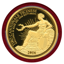 スイス 現代射撃祭 2016年 500フラン 金貨 ティチーノ PCGS PR69DCAM