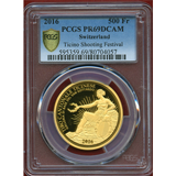 スイス 現代射撃祭 2016年 500フラン 金貨 ティチーノ PCGS PR69DCAM