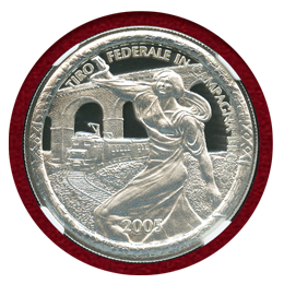 スイス 現代射撃祭 2005年 50フラン 銀貨 ブルジオ NGC PF70UCAM