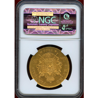 フランス 1869BB 100フラン 金貨 ナポレオン3世有冠 NGC MS61