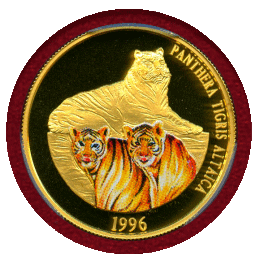 【SOLD】モンゴル 1996年 25000 トゥグルグ 金貨 アムールトラ PR68DCAM
