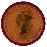 イギリス 2008(1887)年 クラウン 銅貨 ファンタジー ボノミ PCGS PR65RD