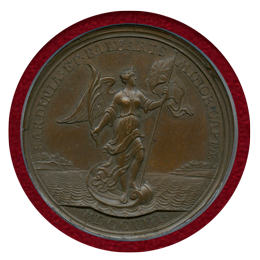 イギリス 1708年 銅メダル アン女王 サルディニアとメノルカ島占領記念 PCGS SP64