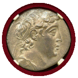 セレウコス朝シリア 紀元前129-125年 テトラドラクマ銀貨 デメトリオス2世 NGC Ch AU