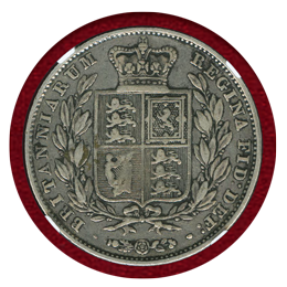 イギリス 1839年 1/2クラウン銀貨(R4) ヴィクトリア ヤングヘッド NGC VF25