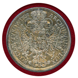神聖ローマ帝国 オーストリア 1725年 ターラー 銀貨 カール6世 PCGS AU58