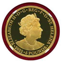 セントヘレナ 2022年 5ポンド(1oz) 金貨 レッドクロスナイト PF70UC FDI