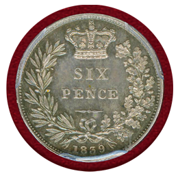 イギリス 1839年 6ペンス 銀貨 ヴィクトリア PCGS PR64