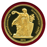 スイス 現代射撃祭 2010年 500フラン 金貨 アーラウ PCGS PR70DC