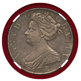 イギリス 1707年 クラウン銀貨 アン女王 NGC AU53