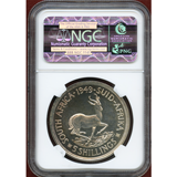 南アフリカ 1949年 5シリング 銀貨 ジョージ6世 NGC PF67