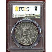 メキシコ 1792Mo FM 8レアル 銀貨 カルロス4世 PCGS AU55