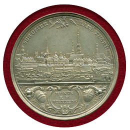 【SOLD】オーストリア(1777年) 錫打ちメダル サルバトール・ムンディ肖像 ウィーン都市景観