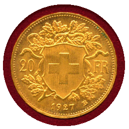 スイス 1927B 20フラン 金貨 アルプスと少女