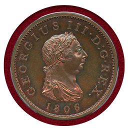 イギリス 1806年 ペニー 銅貨 プルーフ ジョージ3世 PCGS PR63BN