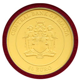 マルタ 2021年 50ユーロ金貨 フィリップ王子 PCGS PR70 Matte