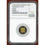 ドイツ 1700N 1/8 ラムダカット 金貨 神の子羊 クリッペ NGC MS64