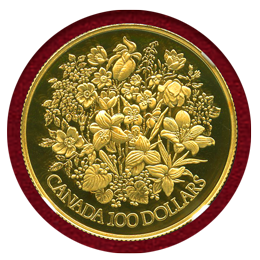 カナダ 1977年 100ドル 金貨 エリザベス女王即位25周年記念 NGC PF69