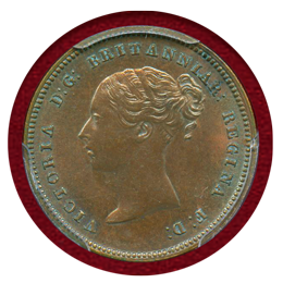 イギリス 1844年 1/2ファーシング銅貨 ヴィクトリア女王 PCGS MS64BN