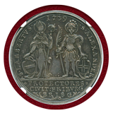 ドイツ フライブルク 1739年 ターラー 銀貨 都市景観 NGC AU50