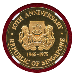 シンガポール 1975年 500ドル金貨 シンガポール建国10周年 NGC PF69UC