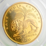 英領インド 1835年 2モハール金貨 リストライク ウィリアム4世 PCGS PR62CAMEO