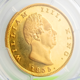 英領インド 1835年 2モハール金貨 リストライク ウィリアム4世 PCGS PR62CAMEO