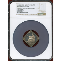 ドイツ 1900-Dated 銀メダル クリッペ ドレスデン射撃祭 都市景観 NGC MS62DPL