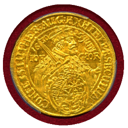ドイツ ザクセン 1630年 2ダカット 金貨 アウグスブルク信仰告白100年 PCGS MS63