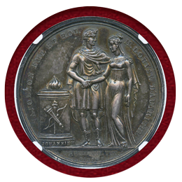 【SOLD】フランス 1810年 ナポレオン&ルイーザ結婚記念 銀メダル NGC MS62