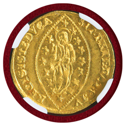 イタリア ヴェネチア 1779-89年 ゼッキーノ金貨 レーニエ教皇 NGC MS65