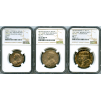 【SOLD】イギリス 銀メダル3枚セット ヴィクトリア/ジョージ5世 MS61/MS62Matte