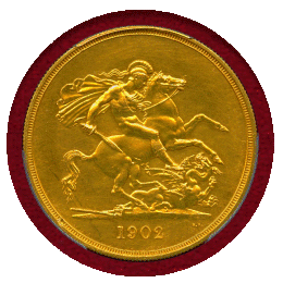 イギリス 1902年 5ポンド 金貨 エドワード7世 PCGS PR61MATTE