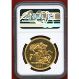 イギリス 1911年 5ポンド プルーフ 金貨 ジョージ5世 NGC PF64+CAM