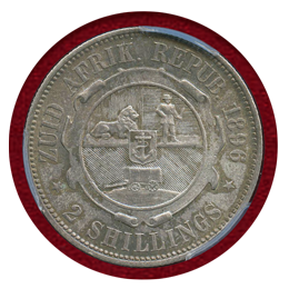 南アフリカ 1896年 2シリング 銀貨 PCGS MS62