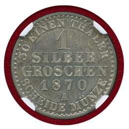 ドイツ シュヴァルツブルク 1870A シルバーグロッシェン銀貨 NGC MS64PL