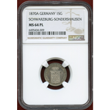 ドイツ シュヴァルツブルク 1870A シルバーグロッシェン銀貨 NGC MS64PL