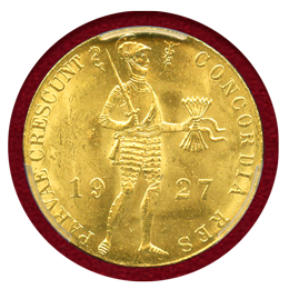 オランダ 1927年 ダカット 金貨 騎士立像 PCGS MS64