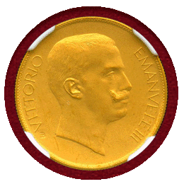 イタリア 1903R 20リレ ギルト 試作貨 エマヌエレ3世 PF66 MATTE