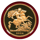 イギリス 2004年 5ポンド 金貨 プルーフ エリザベス2世 NGC PF70UCAM