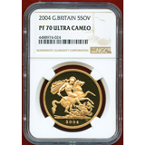 イギリス 2004年 5ポンド 金貨 プルーフ エリザベス2世 NGC PF70UCAM