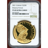イギリス 2021年 200ポンド(2oz) 金貨 ブリタニア NGC PF69UC