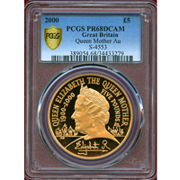 イギリス 2000年 5ポンド 金貨 クイーンマザー PCGS PR68DCAM