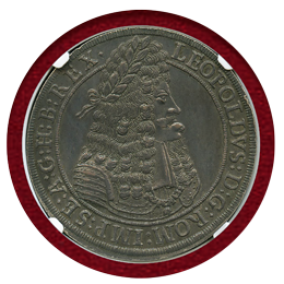 【SOLD】神聖ローマ帝国 オーストリア 1695年 ターラー 銀貨 レオポルト1世 AU58