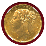 イギリス 1871年 ソブリン 金貨 ヴィクトリア ヤングヘッド シールド MS63