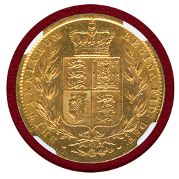 イギリス 1871年 ソブリン 金貨 ヴィクトリア ヤングヘッド シールド MS63