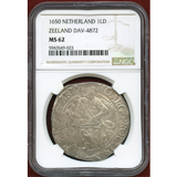 【SOLD】オランダ共和国 ゼーラント州 1650年 1ライオンダルダー銀貨 NGC MS62